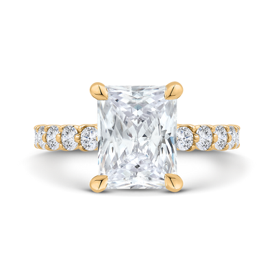 14K Yellow Gold Radiant Cut Diamond Engagement Ring (Semi-Mount)