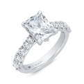 14K Yellow Gold Radiant Cut Diamond Engagement Ring (Semi-Mount)