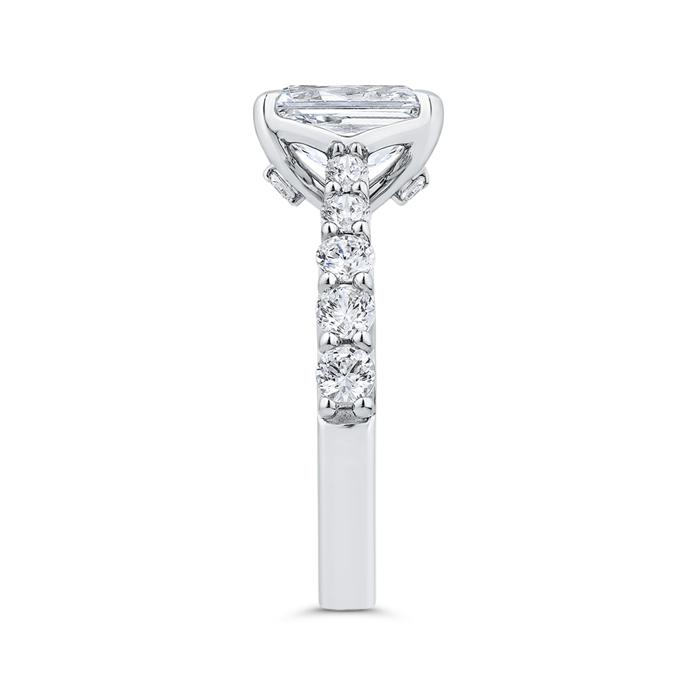 14K Yellow Gold Radiant Cut Diamond Engagement Ring (Semi-Mount)