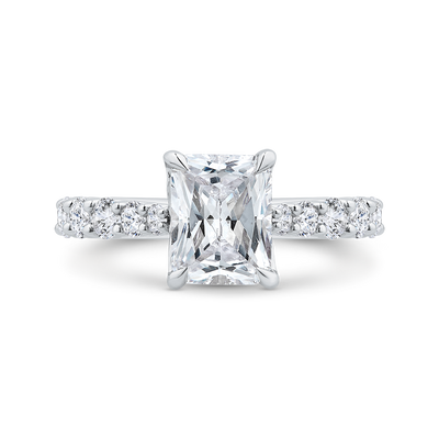 14K Yellow Gold Radiant Cut Diamond Engagement Ring (Semi-Mount)