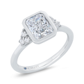 14K White Gold Radiant Cut Diamond Engagement Ring (Semi-Mount)