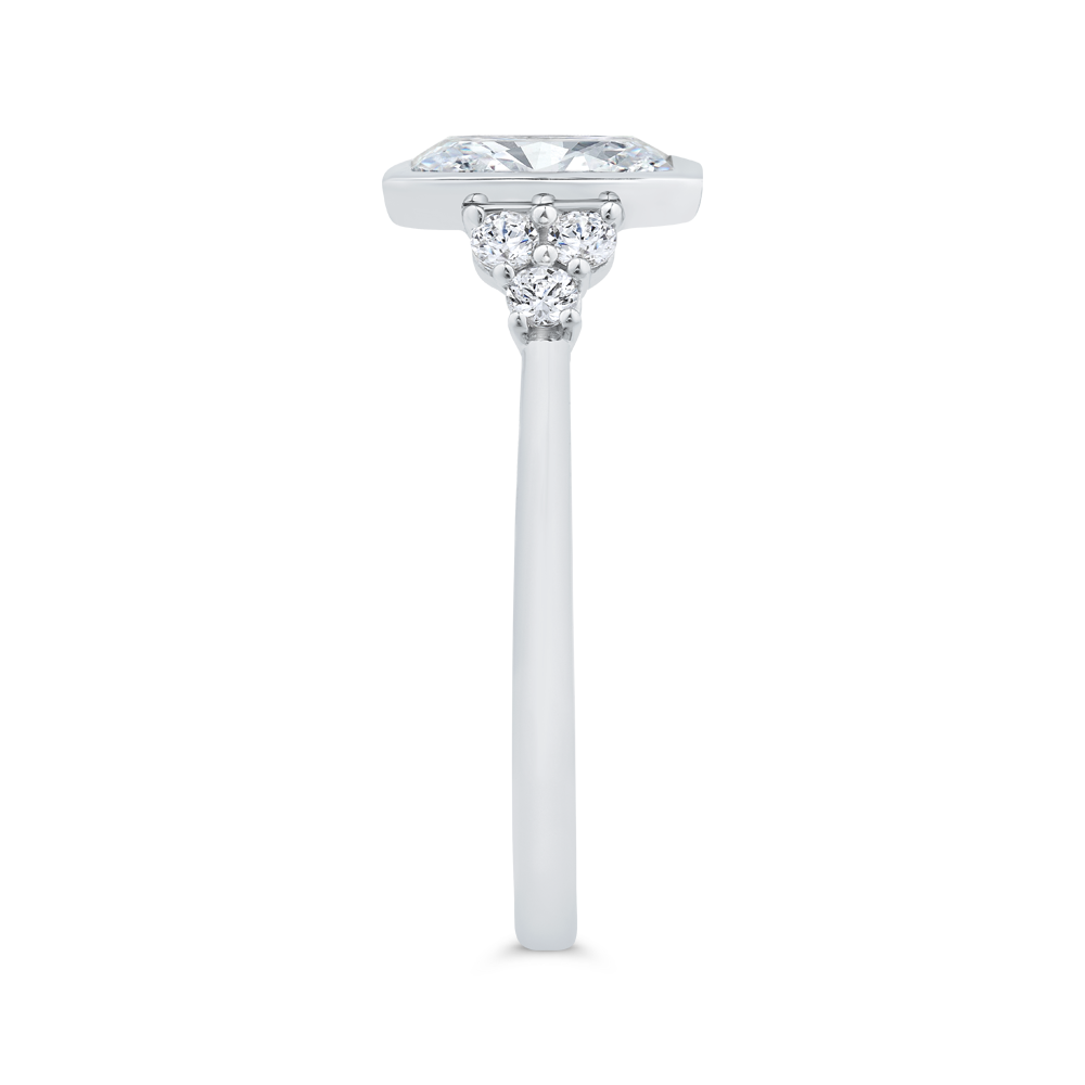 14K White Gold Radiant Cut Diamond Engagement Ring (Semi-Mount)