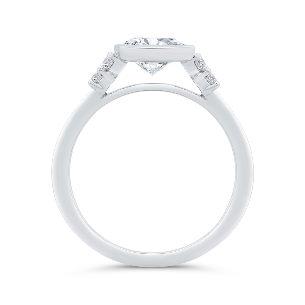 14K White Gold Radiant Cut Diamond Engagement Ring (Semi-Mount)