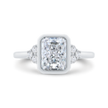 14K White Gold Radiant Cut Diamond Engagement Ring (Semi-Mount)