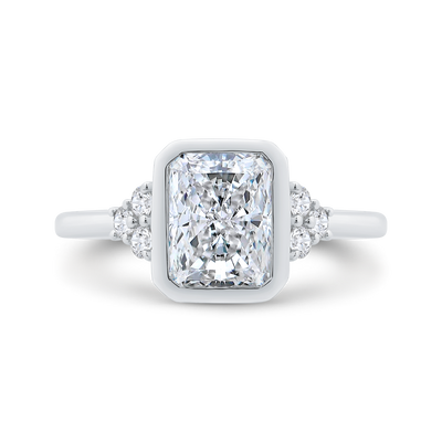 14K White Gold Radiant Cut Diamond Engagement Ring (Semi-Mount)