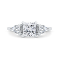 14K White Gold Radiant Cut Diamond Engagement Ring (Semi-Mount)