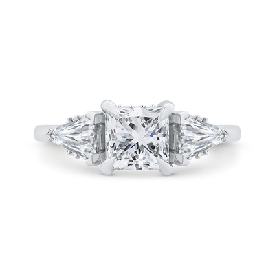 14K White Gold Radiant Cut Diamond Engagement Ring (Semi-Mount)