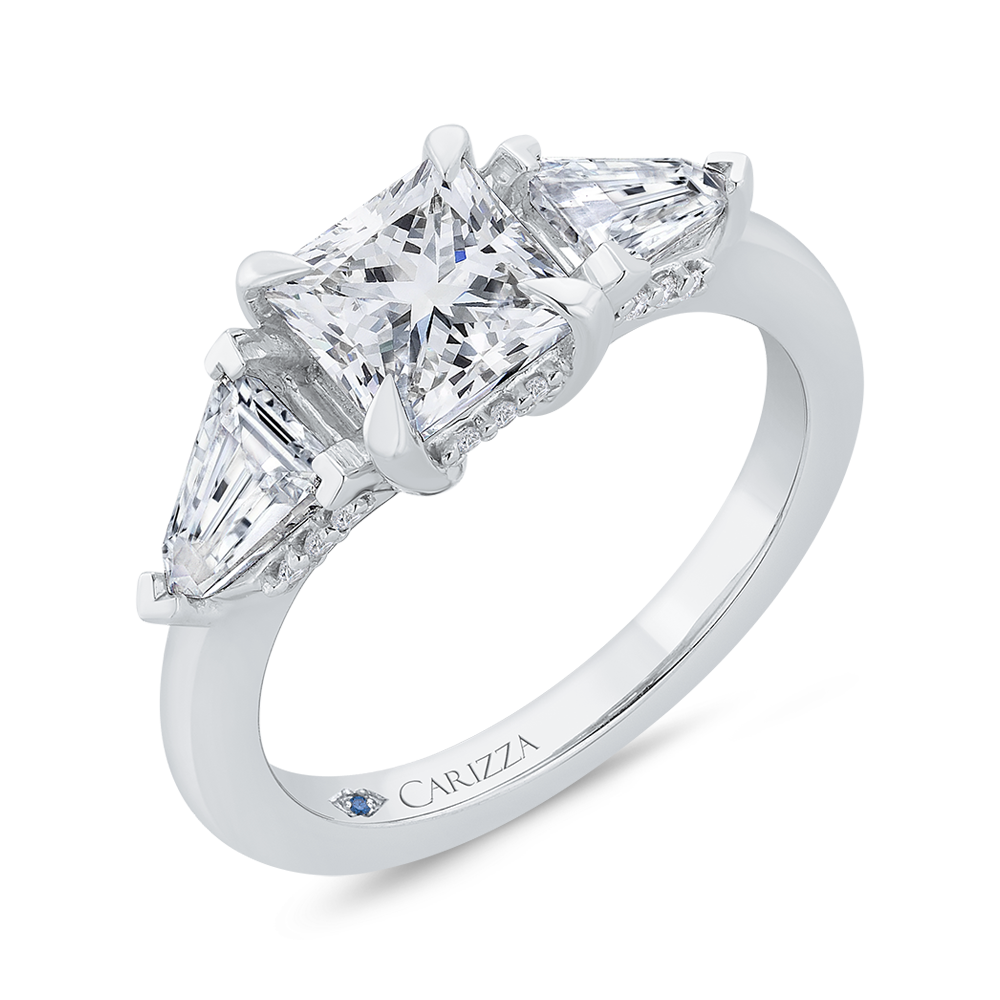 14K White Gold Radiant Cut Diamond Engagement Ring (Semi-Mount)
