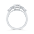 14K White Gold Radiant Cut Diamond Engagement Ring (Semi-Mount)