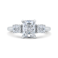 14K White Gold Radiant Cut Diamond Engagement Ring (Semi-Mount)