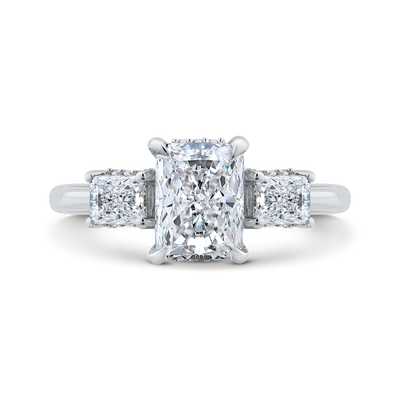 14K White Gold Radiant Cut Diamond Engagement Ring (Semi-Mount)