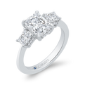 14K White Gold Radiant Cut Diamond Engagement Ring (Semi-Mount)