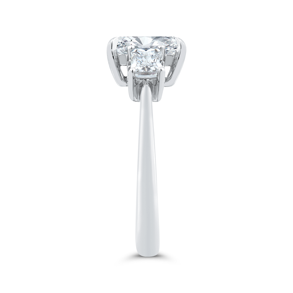 14K White Gold Radiant Cut Diamond Engagement Ring (Semi-Mount)