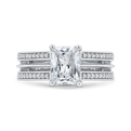 14K White Gold Radiant Cut Diamond Engagement Ring (Semi-Mount)