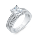 14K White Gold Radiant Cut Diamond Engagement Ring (Semi-Mount)