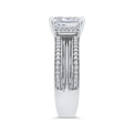14K White Gold Radiant Cut Diamond Engagement Ring (Semi-Mount)