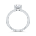 14K White Gold Radiant Cut Diamond Engagement Ring (Semi-Mount)