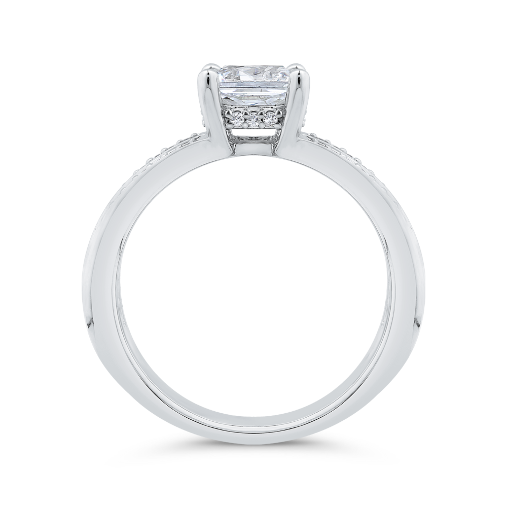14K White Gold Radiant Cut Diamond Engagement Ring (Semi-Mount)