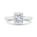 14K White Gold Radiant Cut Diamond Engagement Ring (Semi-Mount)
