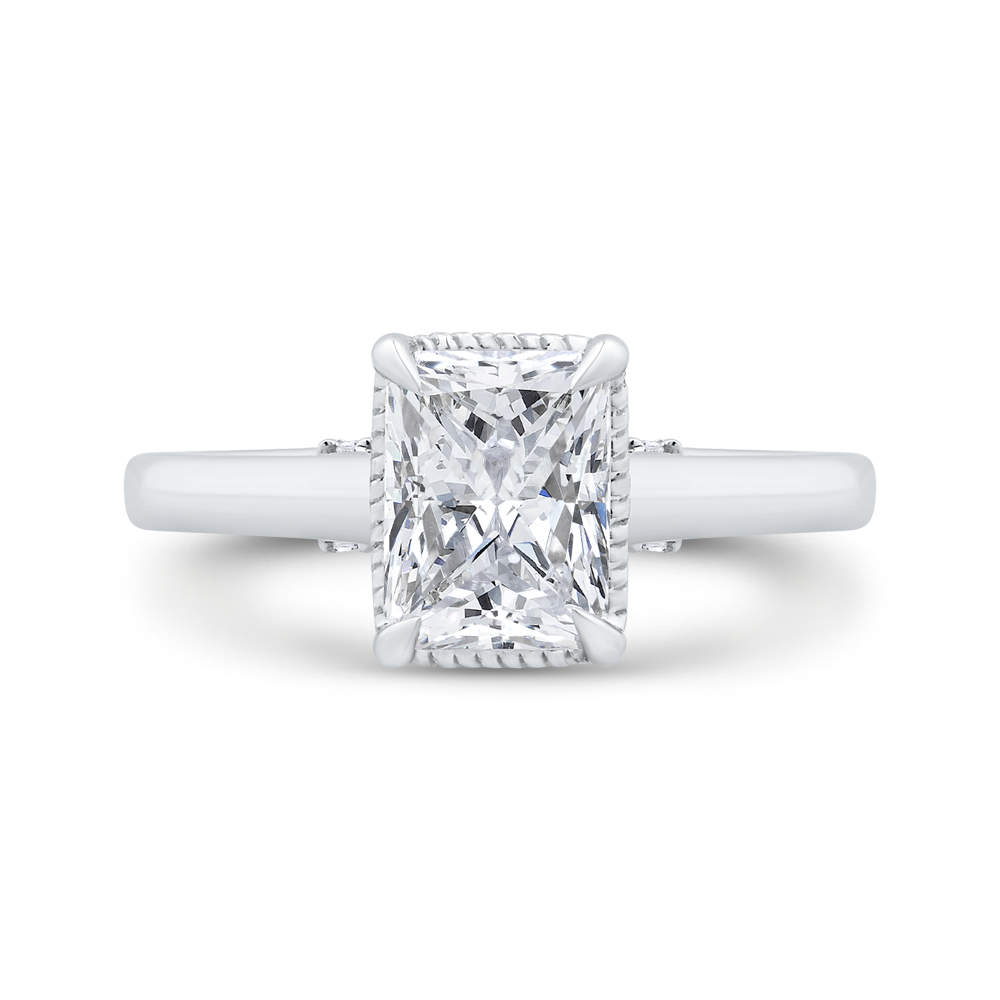 14K White Gold Radiant Cut Diamond Engagement Ring (Semi-Mount)