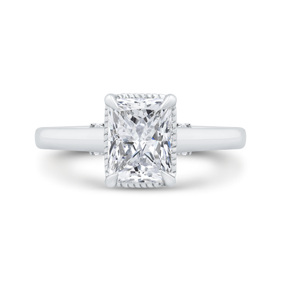 14K White Gold Radiant Cut Diamond Engagement Ring (Semi-Mount)