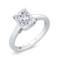 14K White Gold Radiant Cut Diamond Engagement Ring (Semi-Mount)