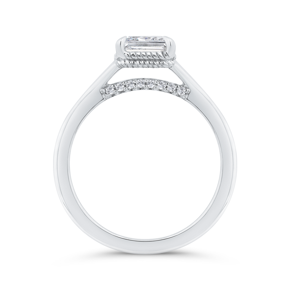 14K White Gold Radiant Cut Diamond Engagement Ring (Semi-Mount)