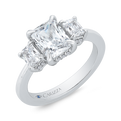 14K White Gold Radiant Cut Diamond Engagement Ring (Semi-Mount)