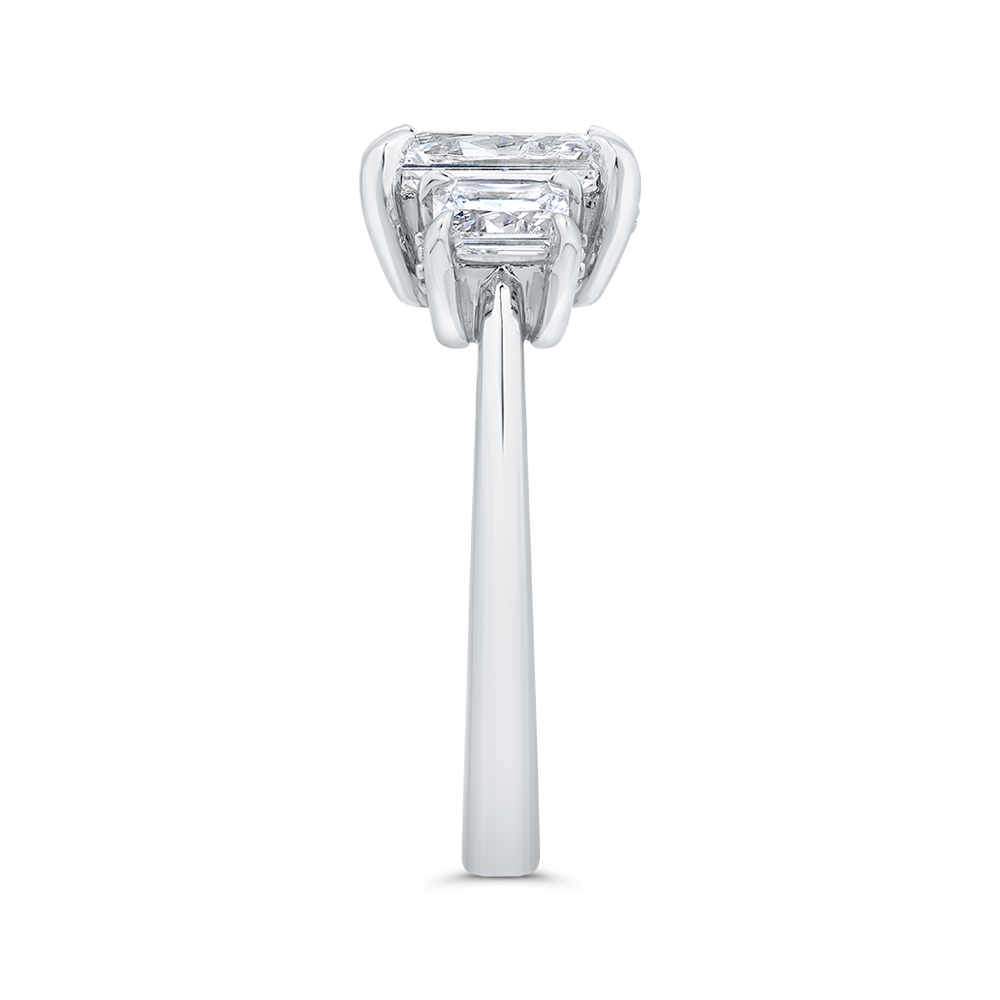 14K White Gold Radiant Cut Diamond Engagement Ring (Semi-Mount)