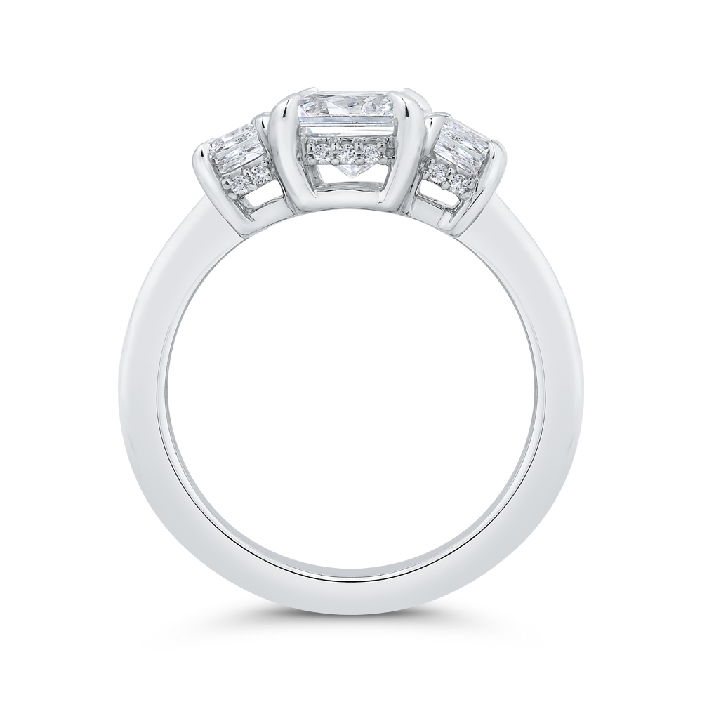 14K White Gold Radiant Cut Diamond Engagement Ring (Semi-Mount)