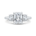 14K White Gold Radiant Cut Diamond Engagement Ring (Semi-Mount)