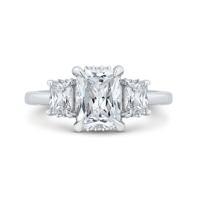 14K White Gold Radiant Cut Diamond Engagement Ring (Semi-Mount)