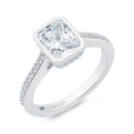 14K White Gold Radiant Cut Diamond Engagement Ring (Semi-Mount)