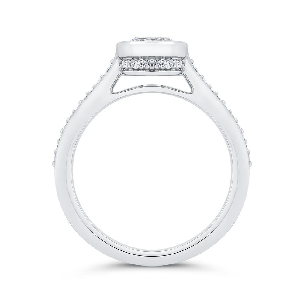 14K White Gold Radiant Cut Diamond Engagement Ring (Semi-Mount)