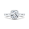 14K White Gold Radiant Cut Diamond Engagement Ring (Semi-Mount)