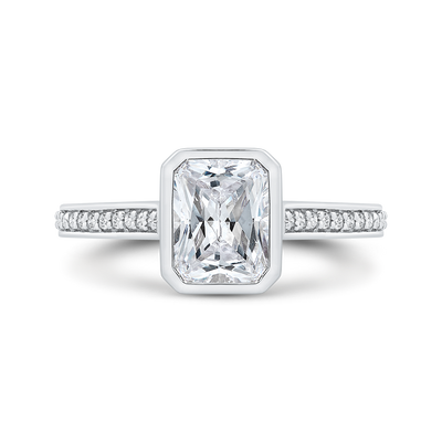 14K White Gold Radiant Cut Diamond Engagement Ring (Semi-Mount)