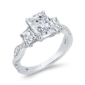 14K White Gold Diamond Engagement Ring (Semi-Mount)