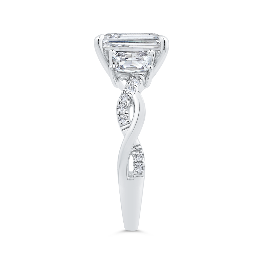14K White Gold Diamond Engagement Ring (Semi-Mount)