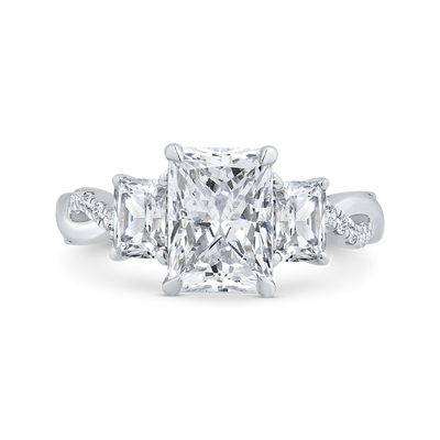 14K White Gold Diamond Engagement Ring (Semi-Mount)