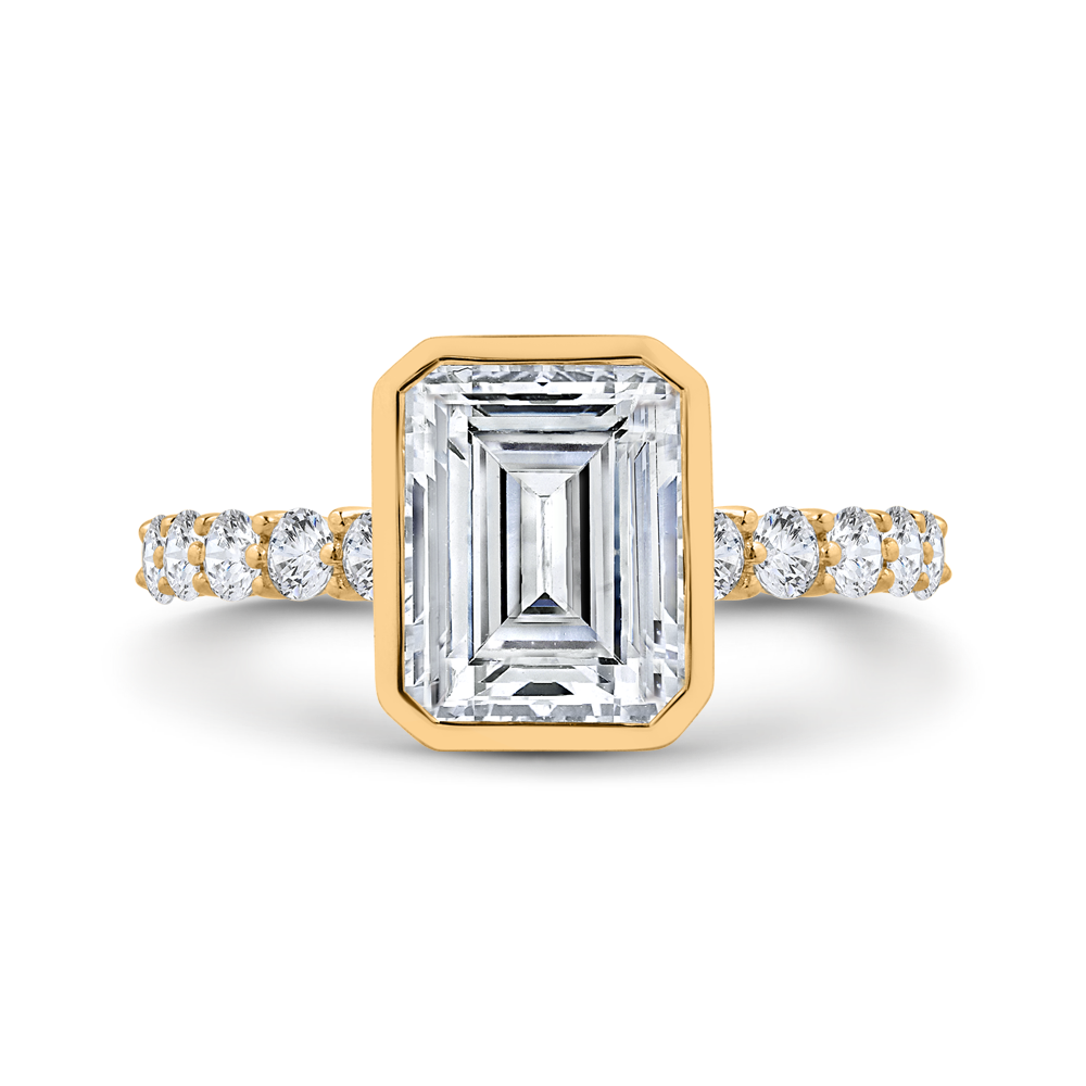 14K Yellow Gold Diamond Engagement Ring (Semi-Mount)
