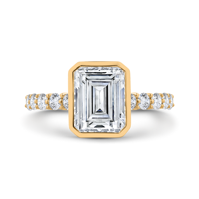 14K Yellow Gold Diamond Engagement Ring (Semi-Mount)