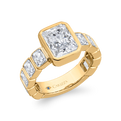 14K Yellow Gold Diamond Engagement Ring (Semi-Mount)