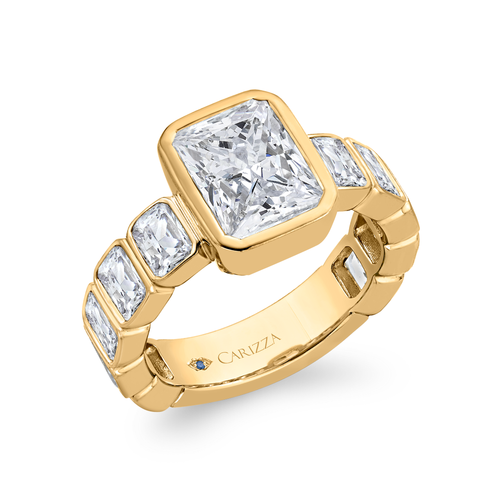 14K Yellow Gold Diamond Engagement Ring (Semi-Mount)