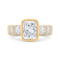 14K Yellow Gold Diamond Engagement Ring (Semi-Mount)