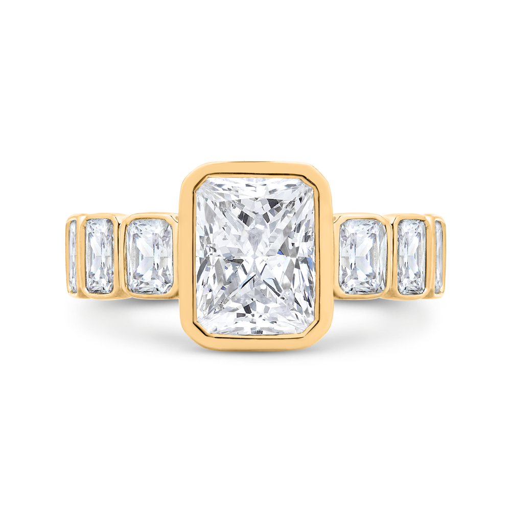 14K Yellow Gold Diamond Engagement Ring (Semi-Mount)