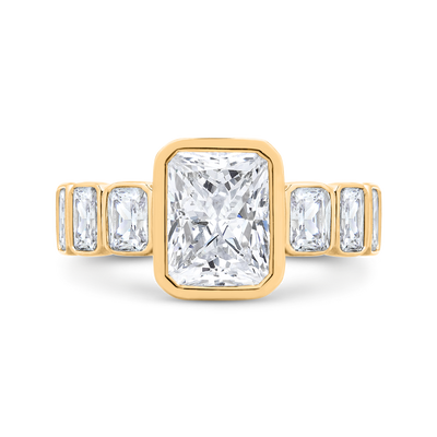 14K Yellow Gold Diamond Engagement Ring (Semi-Mount)