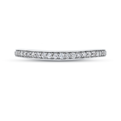 Round Diamond Half-Eternity Wedding Band in 14K White Gold
