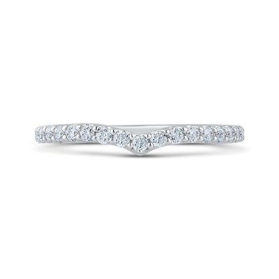 Round Diamond Half-Eternity Wedding Band in 14K White Gold