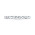 Round Diamond Half-Eternity Wedding Band in 14K White Gold