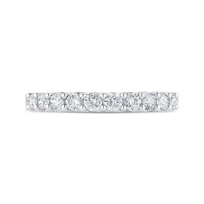 Round Diamond Half-Eternity Wedding Band in 14K White Gold